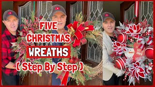 5 Christmas DIY Wreaths  How To Make Christmas Wreaths Like A Designer  Ramon At Home [upl. by Vasyuta]