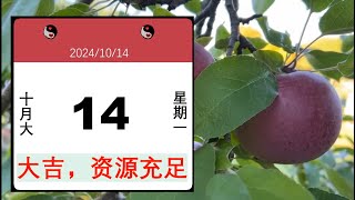 每日运势10142024吉日，资源丰富，利于发展当值星宿，生肖属相，男女阴阳，今日五行投资时机，财福方位，天道养生，趋利避害，吉祥如意上帝视角修行高维智慧灵气中国儒佛 道太极 [upl. by Lundquist]