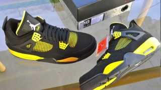 Air Jordan 4 Retro Thunder 2012 Trade for Bred 11 on Release Date Review [upl. by Lime546]