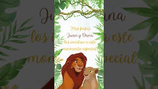 INVITACIÓN ANIMADA BABY SHOWER REY LEON [upl. by Haridan]