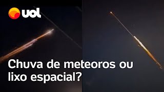 Chuva de meteoros ou lixo espacial Fenômeno com bolas de fogo ilumina o céu do Nordeste [upl. by Gamber153]