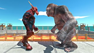 Infernals vs Mutant Primates on Small Lava Bridge  Animal Revolt Battle Simulator [upl. by Stilu]