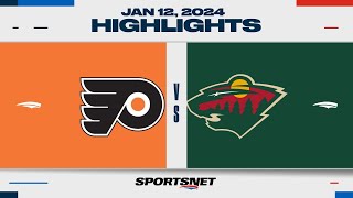 NHL Highlights  Flyers vs Wild  January 12 2024 [upl. by Johannessen]