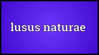 Lusus naturae Meaning [upl. by Meekah657]