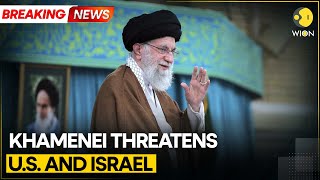 IranIsrael War Irans Supreme Leader Khamenei Threatens Us Israel  Breaking News  WION [upl. by Atekihs]