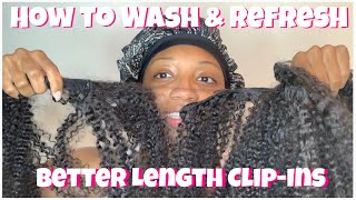 HOW TO WASH BETTER LENGTH CLIPINS  Afro Kinky Curly [upl. by Ednew394]