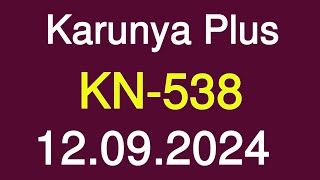 Karunya Plus KN538 LOTTERY RESULT ON 12092024 [upl. by Snave639]