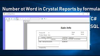 How to Add Formula Field in Crystal Report Step By Step Number to Words Part 3 [upl. by Oren]