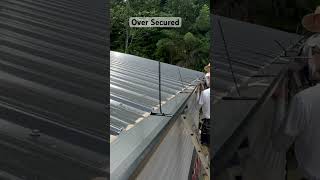 Steel Building Gutter Install shorts [upl. by Annaillil57]