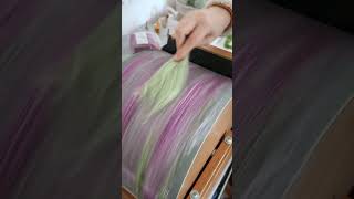 Carding Lavender Fields Art Batt  Carding Vegan Fibers  Fiber Art [upl. by Boleyn737]