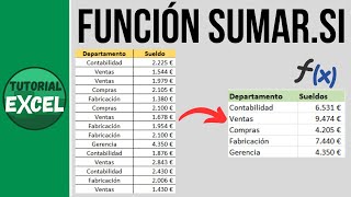 Función SUMARSI  Sumar celdas que cumplen una condición [upl. by Hawthorn]