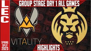 VIT vs MAD Highlights ALL GAMES  LEC Group Stage Day 1  Vitality vs MAD Lions [upl. by Sivel]