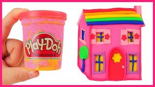 Learn Colors Play Doh Making Colorful Baby Dolls House DIY [upl. by Maya]