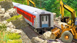 TRAIN CROSSING LANDSLIDE TRAIN RESCUE SITE  BUMPY RAILROAD Train Simulator  Railwork  NTG GAMING [upl. by Shaylyn]