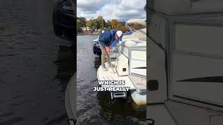 Pontoon Boat with an Io and Full Swim Deck Bridge Marina Reviews shorts boat [upl. by Golda]