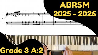 ABRSM Piano 2025  2026 Grade 3 A2 Allegro in F  Mozart [upl. by Yasdnyl]