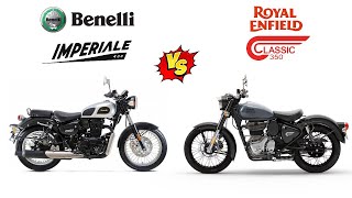 IMPERIALE 400 VS CLASSIC 350 2021  Comparison  Mileage  Top Speed  Price  Bike Informer [upl. by Daune215]