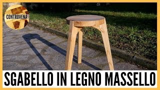 SGABELLO IN LEGNO MASSELLO a tre gambe  Parte 2 di 2  Falegnameria e lavorazione del legno [upl. by Sreip]