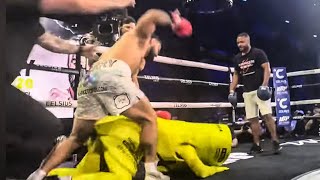 Mike Perry ATTACKS Jake Paul W Mascot JUMPS ON HIM amp LANDS PUNCH before RESTRAINED [upl. by Rochus203]