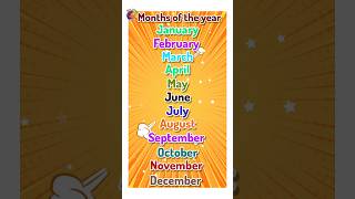 12 months name in english  months of the Year song kindergarten preschool [upl. by Enitsyrk]