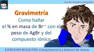 Gravimetría Como hallar el  en masa de Br— con el peso de AgBr y del compuesto iónico [upl. by Eetse]