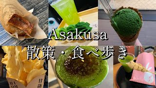 『 浅草 散策  Walk around Asakusa 』浅草寺・仲見世通り・雷門 散策x食べ歩き [upl. by Gothard117]