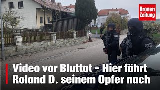 Video vor Bluttat  Hier fährt Roland D seinem Opfer nach  kronetv NEWS [upl. by Airotal]