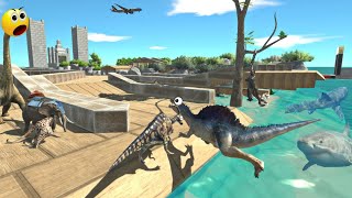 All Units Animal ESCAPE FROM ALIEN FIRE CRYLOPOSAURUS  Animal Revolt BAttle Simulator [upl. by Ahselef406]