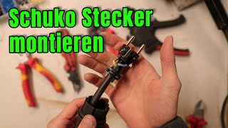 defektes Kabel reparieren Schuko Stecker anbringen [upl. by Nylekoorb]