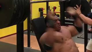 500lbs  250 kg  shoulder press  world record  Larry wheels  poweeeeeer [upl. by Notlew]