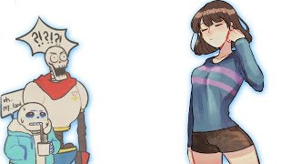 frisk is so cute Funny Undertale Comic Dubs Sans x Frisk [upl. by Kimmie729]