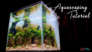 Step By Step Aquascaping Tutorial Nature Style50L [upl. by Nollad]