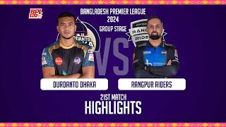 Durdanto Dhaka vs Rangpur Riders  Highlights  21st Match  Season 10  BPL 2024 [upl. by Edmunda]