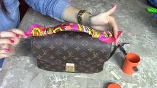 Louis Vuitton Pochette METIS HOW I TIED Hermes Twilly [upl. by Leinahtan]