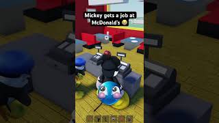 Mickey and Donald work at McDonald’s 😭🍔 roblox [upl. by Nonie]