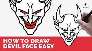 HOW TO DRAW DEVIL FACE EASY [upl. by Aicercal]