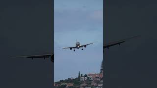 757 Short Approach and Touchdown At Madeira Funchal Airport [upl. by Kcolttam]