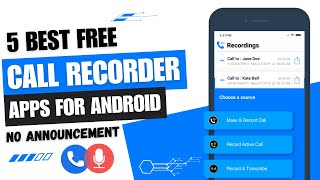 5 Best Free Call Recorder for Android 📞  Call Recording Apps [upl. by Eleni]