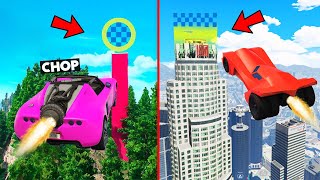 GTA 5 CHOP AND FROSTY USE THE NEW DLC CAR FOR PARKOUR [upl. by Yenal]