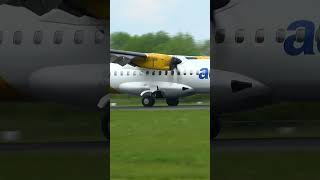 Aurigny ATR 72600 Landing at Manchester Airport shorts [upl. by Jarrow494]