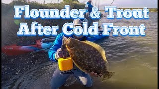 Kayak fishing after cold front  Flounder and Trout [upl. by Damaris]