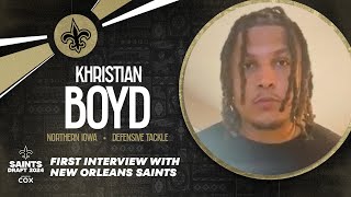 2024 NFL Draft Khristian Boyds first interview with New Orleans Saints [upl. by Datha]