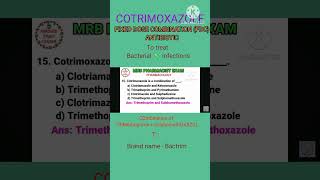 RRB Pharmacist EXAM DI exam 2024 preparation cotrimoxazole FDC antibiotic [upl. by Neerual709]