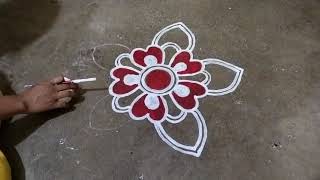 Easy rangoli alpona design for beginners  Ugadi muggulu designs  new alpona design  gudi padwa [upl. by Elfie222]