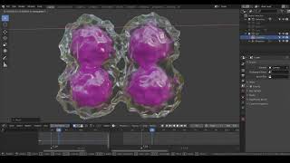 Demo Cell division with displaced membrane in eevee  blender animation nodes [upl. by Schlosser]