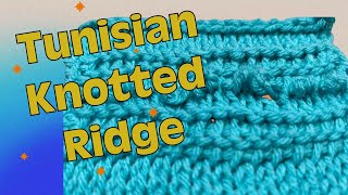 Tunisian Knotted Ridge Stitch Pattern Right Handed [upl. by Aterg]