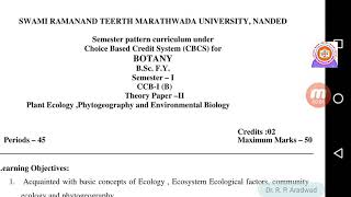 BSc First year  PaperII Plant EcologyPhytogeography amp Environmental Biology [upl. by Kirsten743]