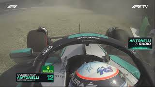 Kimi Antonelli CRASH on his F1 Debut at Monza  Onboard amp Radio [upl. by Wolford]