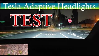 Tesla Adaptive Headlights Test  Software UPDATE 2024201  The Plugin Duo [upl. by Aihtela]