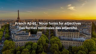 French A2B1 Noun forms for adjectives les formes nominales des adjectifs [upl. by Refannej]